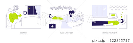 Sleep medicine abstract concept vector illustrations. Sleep medicine abstract concept vector illustrations. 122835737