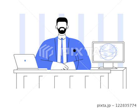 News anchor isolated cartoon vector illustrations. 122835774