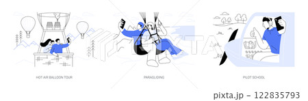 Adventure holiday activities isolated cartoon vector illustrations se 122835793