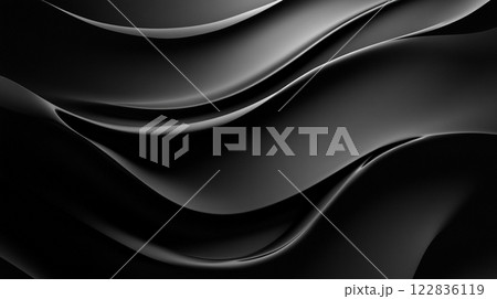 Black and white image of a wave with a black background. The image has a moody and mysterious feel to it Black and white image of a wave with a black background. The image has a moody and mysterious feel to it 122836119