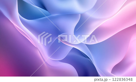Colorful, flowing piece of fabric with a purple and pink hue. The image is abstract and has a dreamy, ethereal quality to it Colorful, flowing piece of fabric with a purple and pink hue. The image is abstract and has a dreamy, ethereal quality to it 122836348