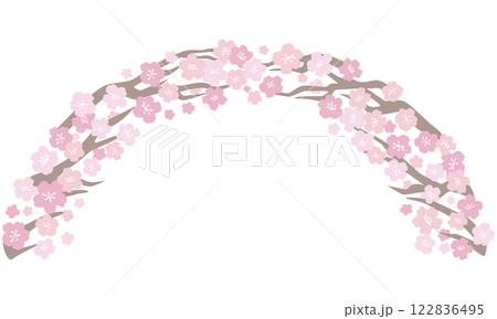 桜の花のアーチフレーム（枝あり） 122836495