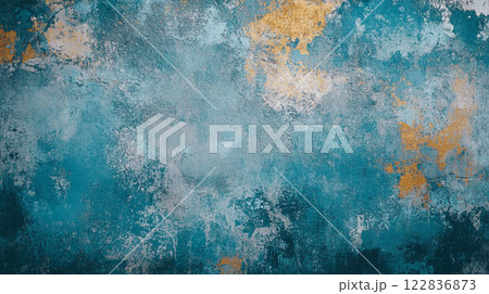 Blue and gold background with a lot of texture. The background is a mix of blue and gold, with the gold being more prominent. The texture of the background is rough and uneven Blue and gold background with a lot of texture. The background is a mix of blue and gold, with the gold being more prominent. The texture of the background is rough and uneven 122836873