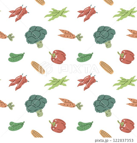 Seamless pattern of vegetables 122837353