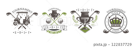Golf Club Logo and Label Design Vector Set 122837729