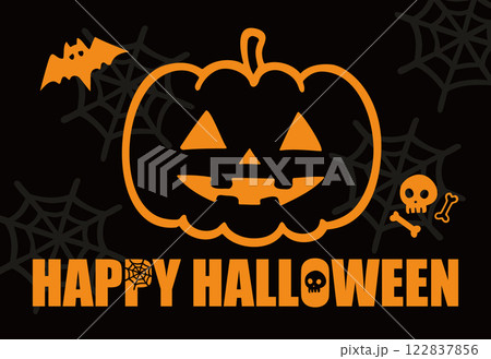 ポップなハロウィンのイラストカード 122837856