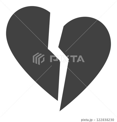 Heartbreak or breakup vector icon Broken Heart...のイラスト素材 [122838230 ...