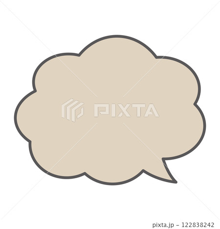 もくもく雲のふきだし シンプル もくもく雲のふきだし シンプル 122838242