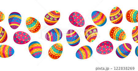 Pattern with cute Easter eggs. 122838269