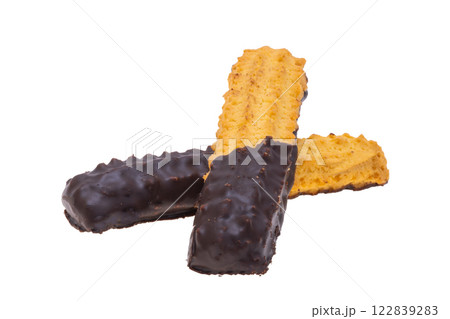 italian chocolate covered cookies isolated italian chocolate covered cookies isolated 122839283