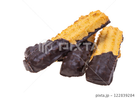 italian chocolate covered cookies isolated italian chocolate covered cookies isolated 122839284