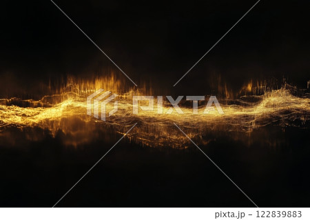 Abstract golden light pattern created with digital effects 122839883