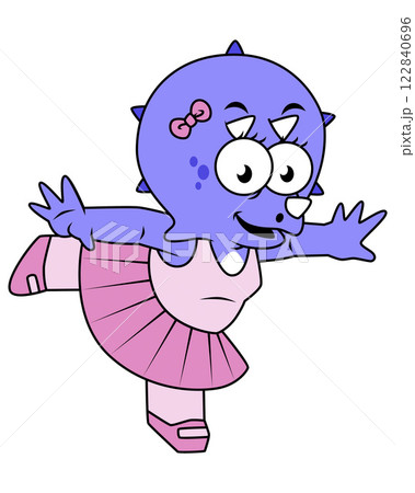 Illustration of a Triceratops ballet dancer. 122840696