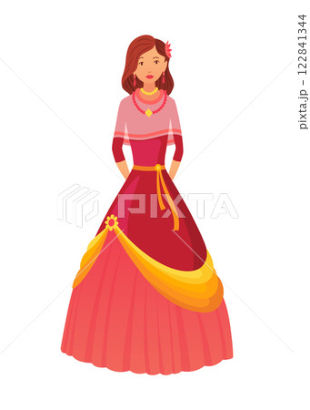 A delightful of colorful dresses showcasing charming cartoon princess and character 122841344