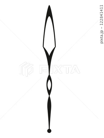 Clock pointer arrow. Black silhouette chronometer element. Clock arm. Watch hands, isolated time pointer. Vector cartoon illustration 122841411