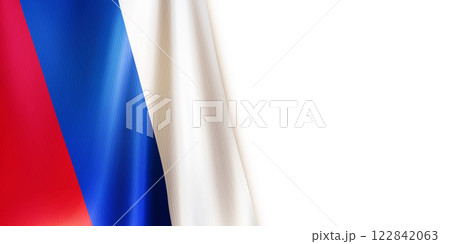 Realistic wavy national flag Russian Federation Realistic wavy national flag Russian Federation 122842063