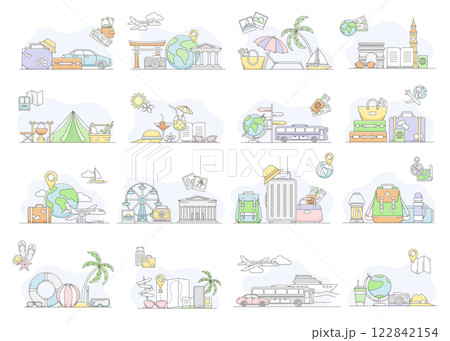 Travel Line Element and Object Composition Vector Set