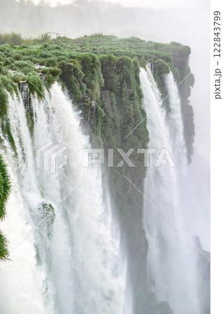 Iguazu waterfalls in overcast weather 122843799