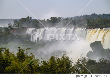 Iguazu waterfalls in overcast weather 122843934