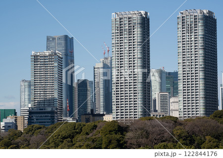 汐留周辺の高層ビルの風景 汐留周辺の高層ビルの風景 122844176