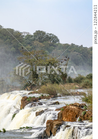 Iguazu waterfalls in overcast weather 122844211