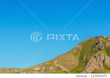 green mountains almaty. rocky hills in kazakhstan 122844475