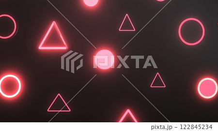 Glowing neon shapes on dark background Glowing neon shapes on dark background 122845234