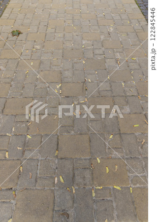 modern pavement street made of concrete tiles 122845446