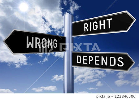 Signpost with three arrows - choice concept Signpost with three arrows - choice concept 122846306
