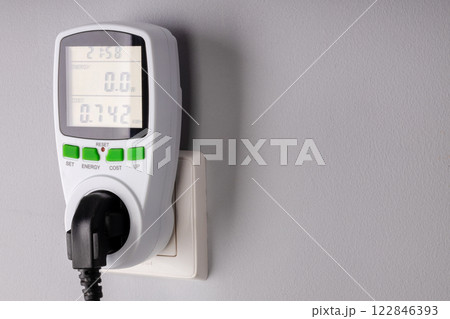 Digital Energy Meter Showing Zero Power Consumption Digital Energy Meter Showing Zero Power Consumption 122846393