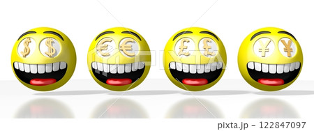 Emoticons with different currency signs in eyes Emoticons with different currency signs in eyes 122847097