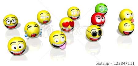 Many emoticons with different facial expressions 122847111