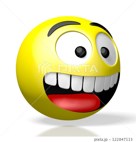 Happy emoticon face - 3D illustration 122847113