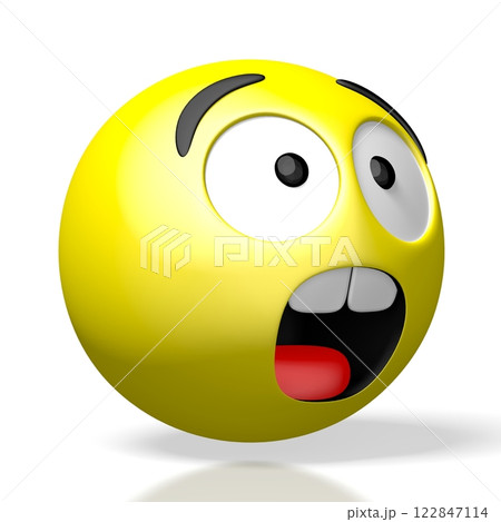 Sad emoticon face - 3D illustration Sad emoticon face - 3D illustration 122847114