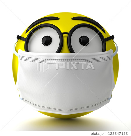 Emoticon face wearing glasses and face mask Emoticon face wearing glasses and face mask 122847138