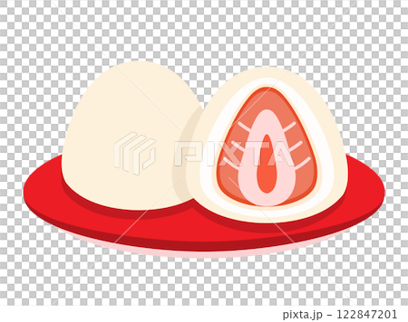 器に盛ったいちご大福のイラスト 122847201