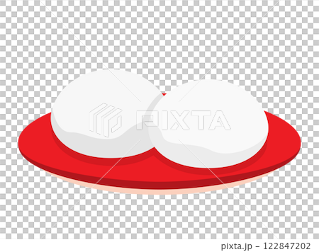 お皿に盛った大福のイラスト 122847202