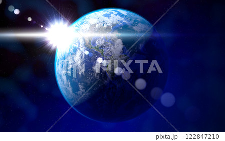 Earth from space - view on America side. 3D illustration 122847210