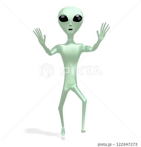 Green alien isolated on white background Green alien isolated on white background 122847273