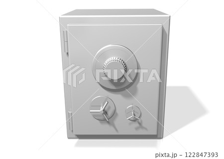 Silver vault on white background - 3D illustration 122847393