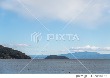 【奥琵琶湖から望む竹生島】 【奥琵琶湖から望む竹生島】 122848166