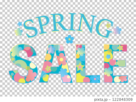 Floral spring sale, turquoise 122848309