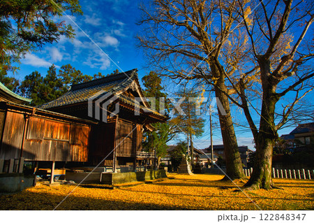 神社は銀杏のじゅうたん 122848347