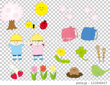 A collection of spring-like illustrations 122848427