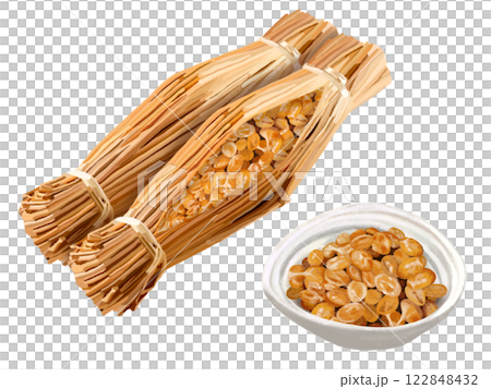 稻草包納豆和納豆盤 稻草包納豆和納豆盤 122848432