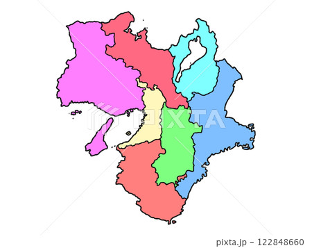 少しゆるい近畿地図 色分け 少しゆるい近畿地図 色分け 122848660