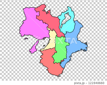 少しゆるい近畿地図 色分け 少しゆるい近畿地図 色分け 122848660