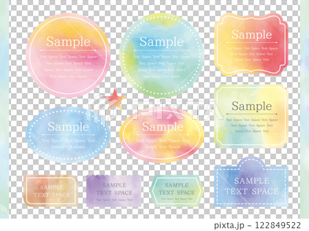 Beautiful watercolor frame set of 10 122849522