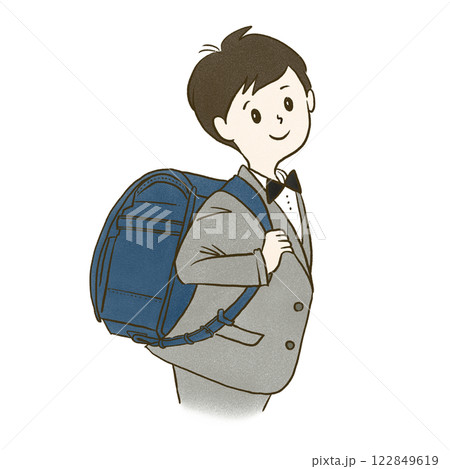 ランドセルを背負っている小学生の男の子 122849619
