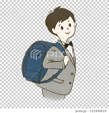ランドセルを背負っている小学生の男の子 122849619